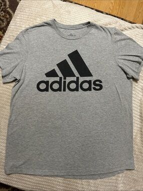 adidas Gray T-Shirt with Black Logo
